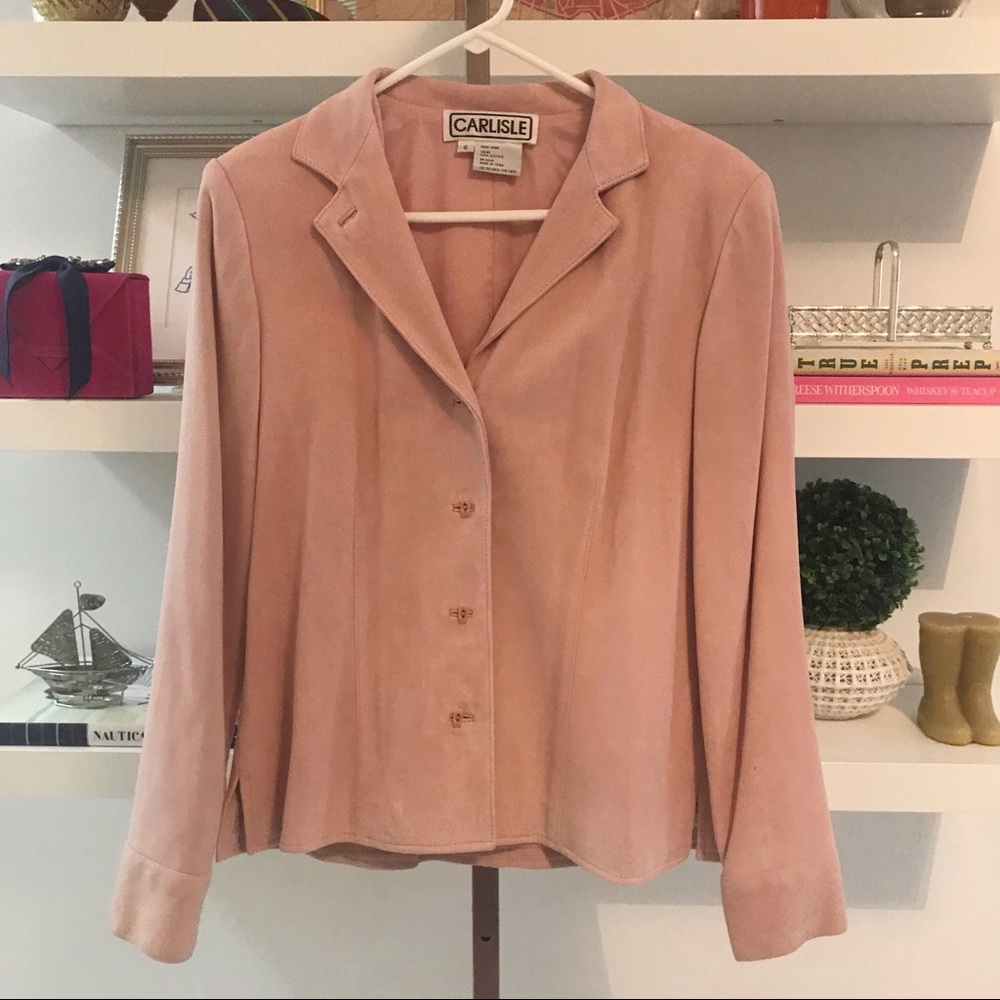 EUC Carlisle Pale Pink Vintage Suede Jacket Size 6